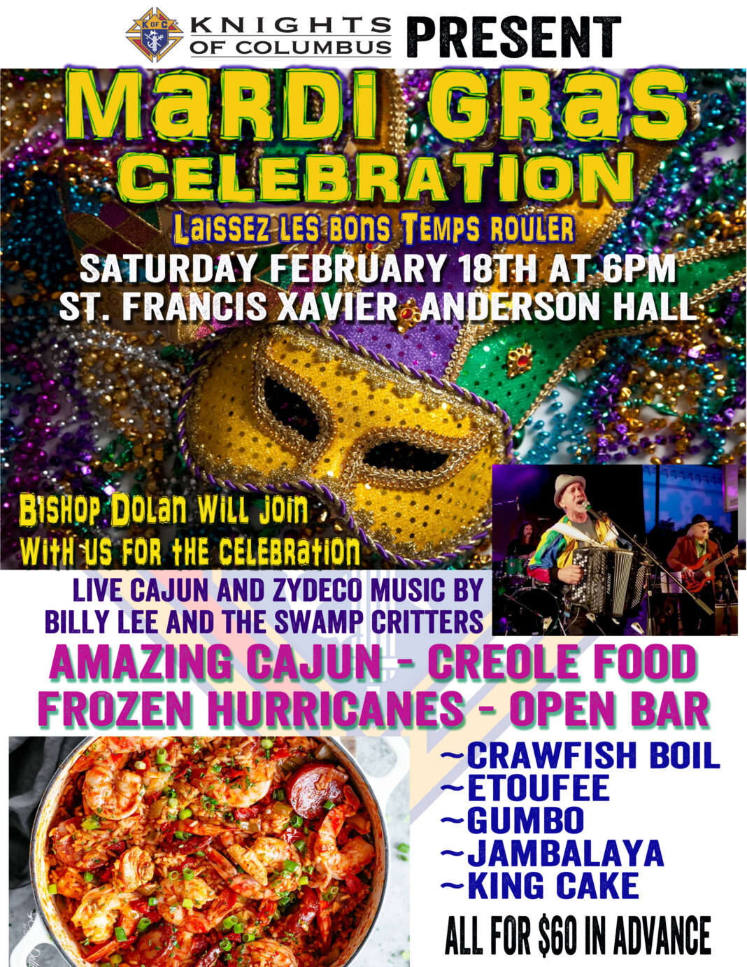 Mardi Gras Celebration Presented by St Francis Xavier Knights of